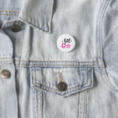 Stilvolle rosa schwarze Taste für Girl Boss mit ei Button (Beispiel)