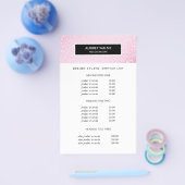Stilvolle Rosa Sequin Salon Pricing & Services Flyer (Einzeln)