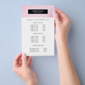 Stilvolle Rosa Sequin Salon Pricing & Services Flyer (Handgriff)