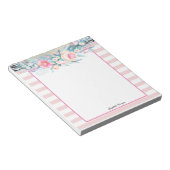 Stilvolle rosa Streifen, Aquarellfarben-Blume Notizblock (angewinkelt)
