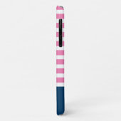 Stilvolle rosa Streifen Blauer Name Case-Mate iPhone Hülle (Hinten/Links)