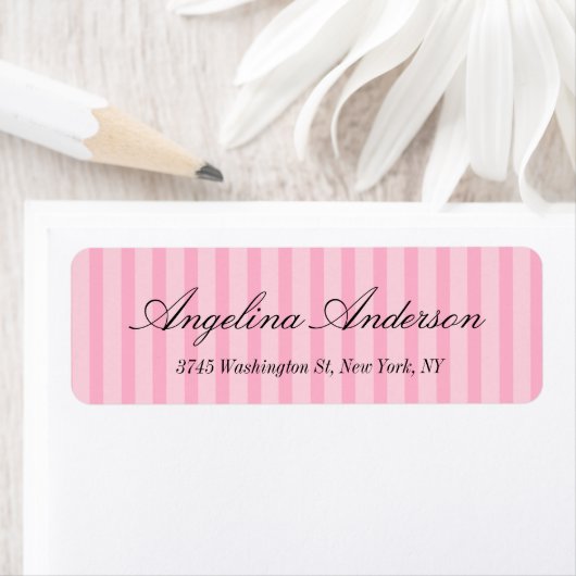 Stilvolle Rosa Streifen Handwriting Moderne Femini (Insitu)