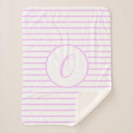 Stilvolle rosa Streifen oder Monogram-Seitenklemme Sherpadecke