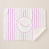 Stilvolle rosa Streifen oder Monogram-Seitenklemme Sherpadecke (Vorderseite (Horizontal))