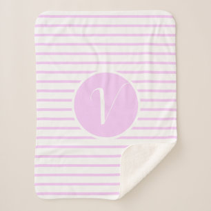 Stilvolle rosa Streifen V Monogram-Seitenklemme Sherpadecke