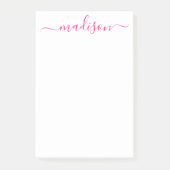 Stilvolle rosa Typografie Script Name des Lehrers Post-it Klebezettel (Vorderseite)
