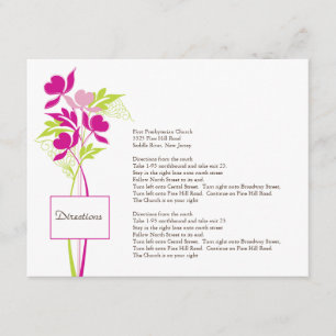 Stilvolle rosa u. grüne begleitkarte