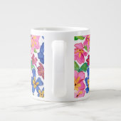 Stilvolle Rosa und Blau Primroses Jumbo Tasse (Rückseite)