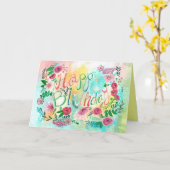 Stilvolle Rosa- und Gelbtöne zum Geburtstag Blume Karte (Gelbe Blume)