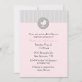 Stilvolle Rosa und Gray Baby Dusche Einladung (Vorderseite)