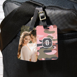 Stilvolle Rosa und grüne Camouflage Gepäckanhänger