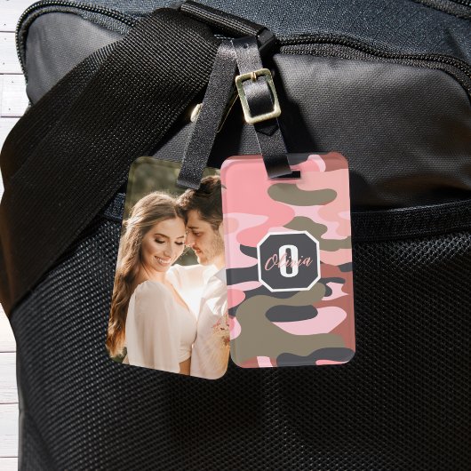 Stilvolle Rosa und grüne Camouflage Gepäckanhänger