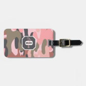 Stilvolle Rosa und grüne Camouflage Gepäckanhänger (Vorderseite horizontal)