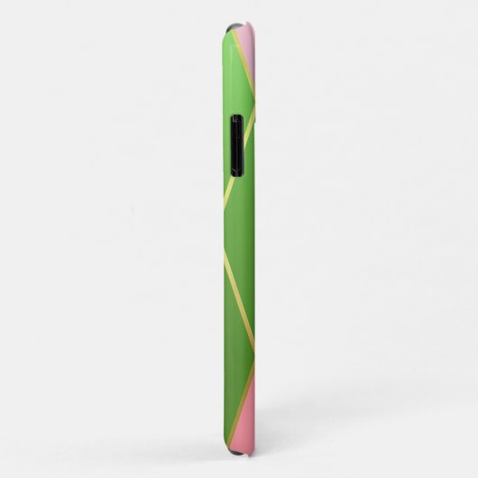 Stilvolle Rosa und grüne Raute Case-Mate iPhone Hülle (Hinten/Rechts)