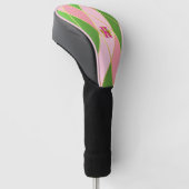 Stilvolle Rosa und grüne Raute Golf Headcover (angewinkelt)