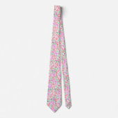 Stilvolle rosa und orange Blumenmuster Krawatte (Vorderseite)
