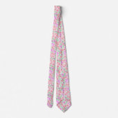 Stilvolle rosa und orange Blumenmuster Krawatte (Rückseite)