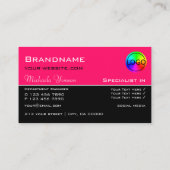 Stilvolle Rosa und Schwarz Chic mit Beruflichem Lo Visitenkarte (Rückseite)