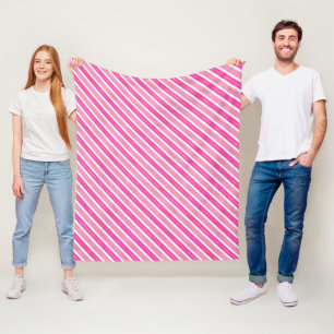 Stilvolle rosa und silberne Folien-Weihnachtsstrei Fleecedecke