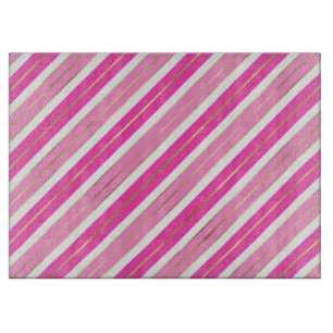 Stilvolle rosa und silberne Folien-Weihnachtsstrei Schneidebrett