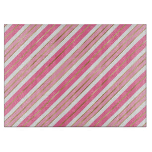 Stilvolle rosa und silberne Weihnachtsstreifen Schneidebrett