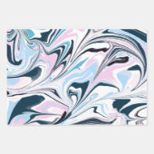 Stilvolle, rosafarbene Acrylic Pouring Geschenkpapier Set (Vorderseite)