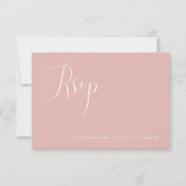 Stilvolle, rosafarbene RSVP-Karte für Hochzeitsmah Mitteilungskarte (Vorderseite)