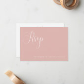 Stilvolle, rosafarbene RSVP-Karte für Hochzeitsmah Mitteilungskarte (Vorderseite/Rückseite Beispiel)