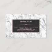 Stilvolle Rose aus weißem Marmor Gold Makeup Artis Visitenkarte (Rückseite)