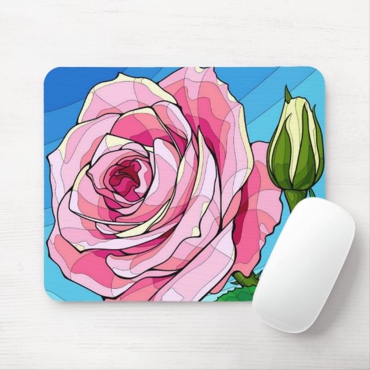 Stilvolle Rose Elegante Mousepad (Mit Mouse)