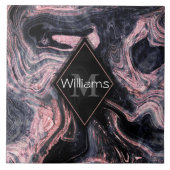 Stilvolle Rose Gold abstraktes Marmordesign Fliese (Vorderseite)