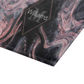 Stilvolle Rose Gold abstraktes Marmordesign Schneidebrett (Ecke)