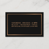 Stilvolle Rose Gold & Black, Eintrittskarte Visitenkarte (Rückseite)