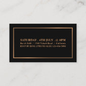 Stilvolle Rose Gold & Black, Eintrittskarte Visitenkarte (Rückseite)