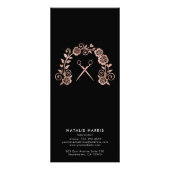 Stilvolle Rose Gold & Black Hair Preis Werbekarte (Hinten)