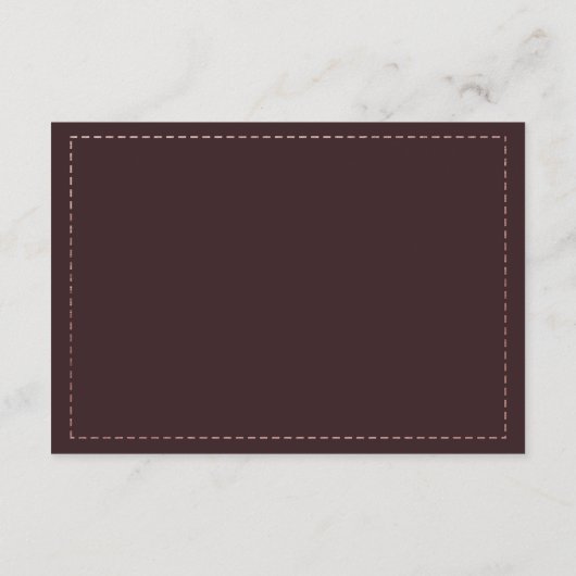 Stilvolle Rose gold bordeauxfarbener Glitzer Detai Begleitkarte (Rückseite)