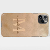 Stilvolle Rose Gold Botanical Offset Monogram iPhone Hülle (Rückseite (Horizontal))