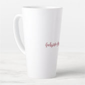Stilvolle Rose Gold Calligrafy Name White Milchtasse (Linke Ecke)