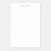 Stilvolle Rose Gold Calligrafy Name White Post-it Klebezettel (Vorderseite)