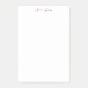 Stilvolle Rose Gold Calligrafy Name White Post-it Klebezettel