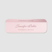 Stilvolle Rose Gold Calligraphy Script Name Templa Namensschild (Vorderseite)