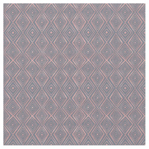 Stilvolle Rose Gold Diamond Shapes Doodles Gray Stoff