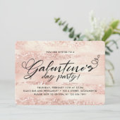 Stilvolle Rose Gold Galentine's Day Party Einladung (Stehend Vorderseite)