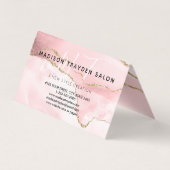 Stilvolle Rose Gold Glitzer Makeup und Friseur Sal Visitenkarten (Rückseite)