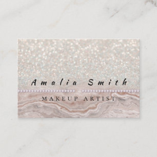Stilvolle Rose Gold Glitzer Marmortypografie Visitenkarte