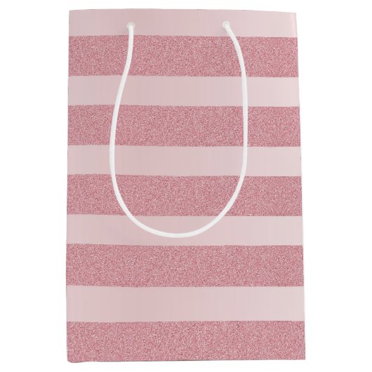 Stilvolle Rose Gold Glitzer Modernes Template Eleg Mittlere Geschenktüte (Vorderseite)