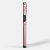 Stilvolle Rose Gold Glitzer Monogram Name Script iPhone Hülle (Rechte Seite)