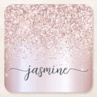 Stilvolle Rose Gold Glitzer Monogram Name Signatur