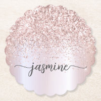 Stilvolle Rose Gold Glitzer Monogram Name Signatur