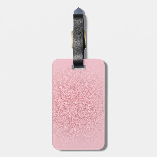 Stilvolle Rose Gold Glitzer Trendy Template Monogr Gepäckanhänger (Rückseite vertikal)